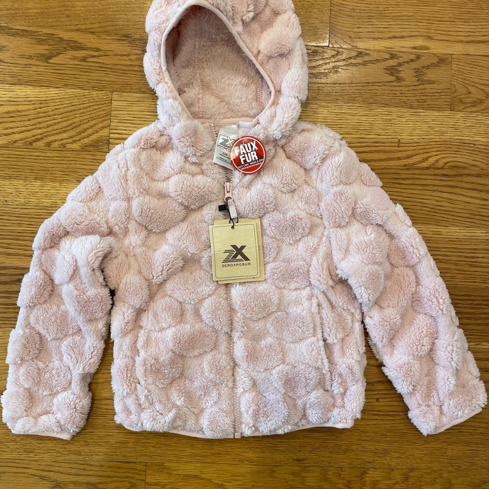 Pink Fuzzy Hooded Jacket
